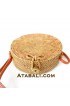 Ata round bag flower pattern with ribbon clip and lining